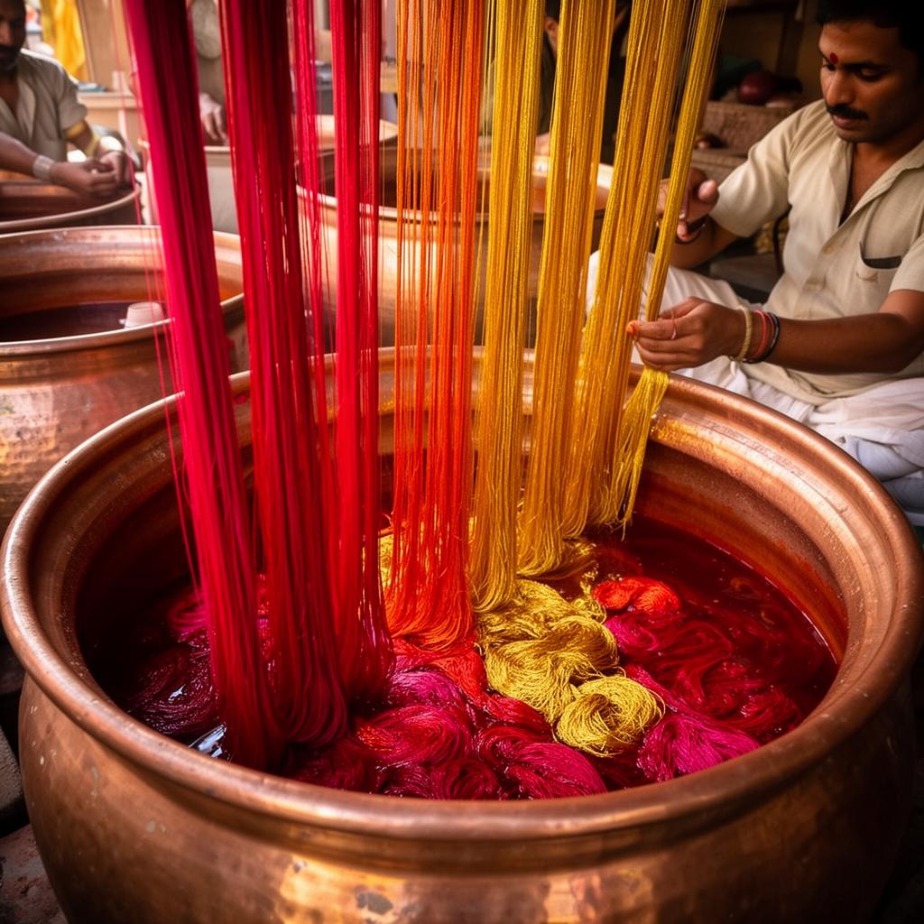 Dyeing the Silk